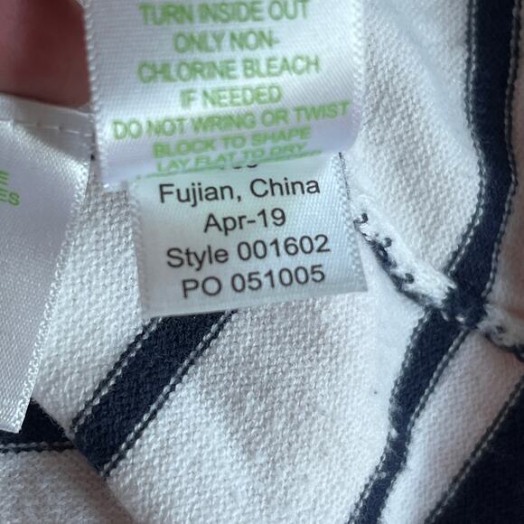 Lilly Pulitzer Perelle White Navy Gold Striped Off Shoulder Sweater Top Small - Picture 8 of 9